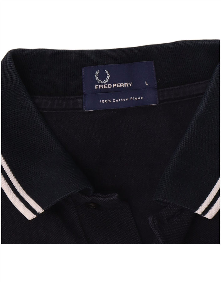 Cămașă polo Fred Perry pentru bărbați, mare, albastru bleumarin, bumbac