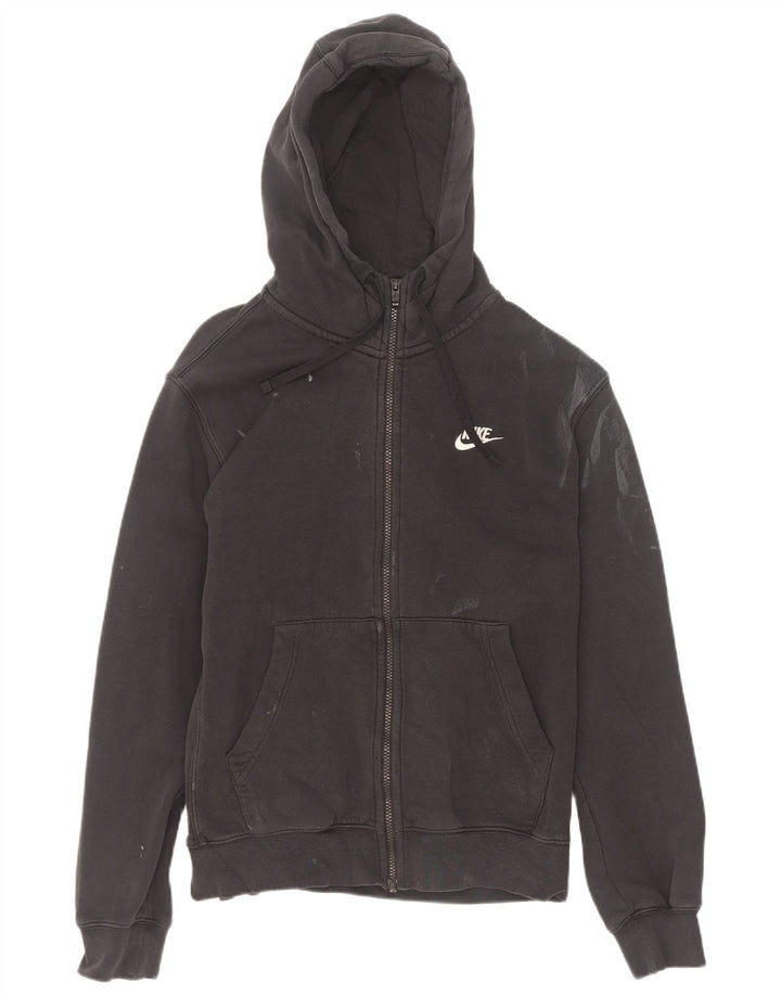 Pulover Nike pentru bărbați, cu fermoar, bumbac, negru