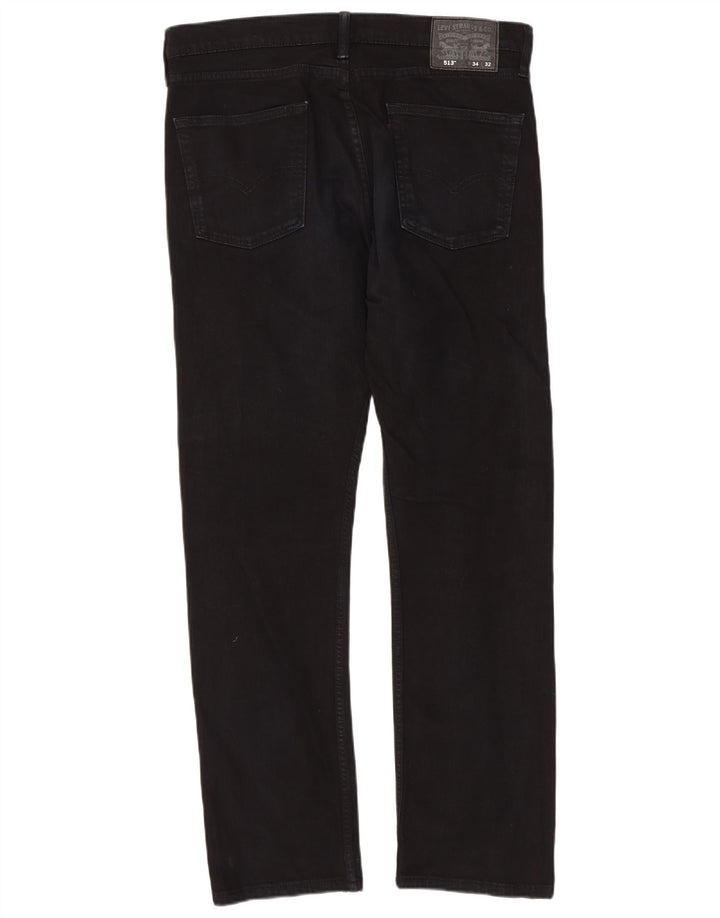 Blugi Levi's 513 Slim Straight pentru bărbați W34 L32 bumbac negru
