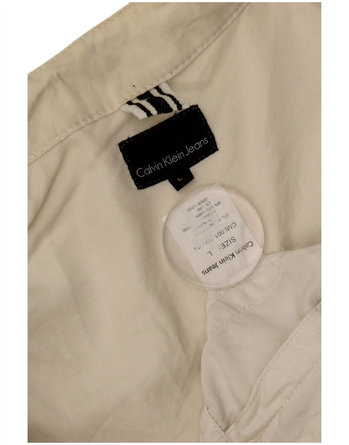 Calvin Klein Jeans Jachetă pentru femei, UK 16, mare din bumbac alb