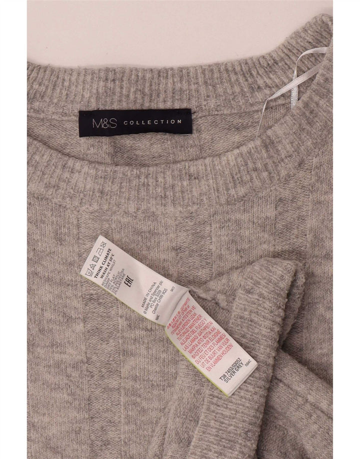 Marks & Spencer Pulover supradimensionat pentru femei cu gât de barcă UK 10 Small Gri