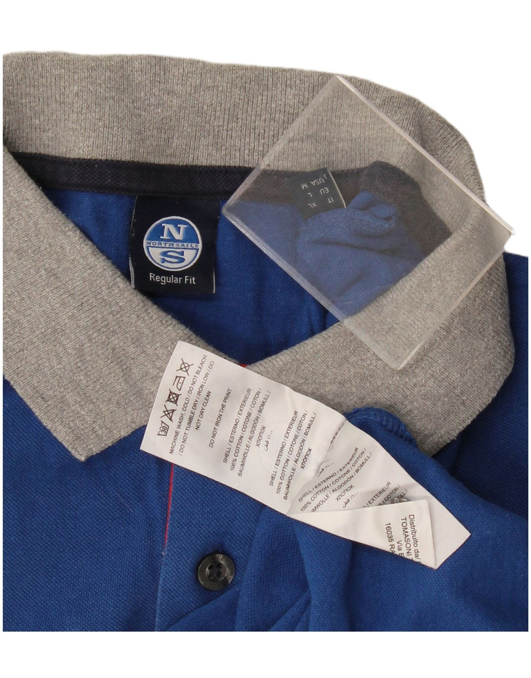 Cămașă polo North Sails pentru bărbați, cu formă regulată, din bumbac color-bloc, albastru marin mediu