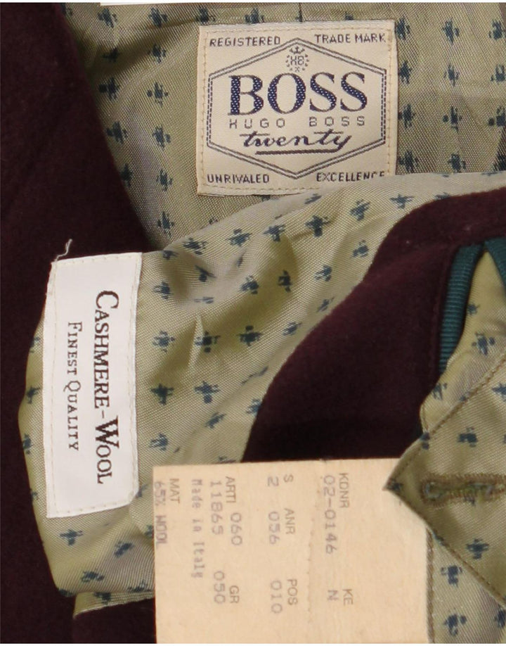 Blazer pentru bărbați Hugo Boss, cu 2 nasturi, EU 50, mare, burgundă, cașmir
