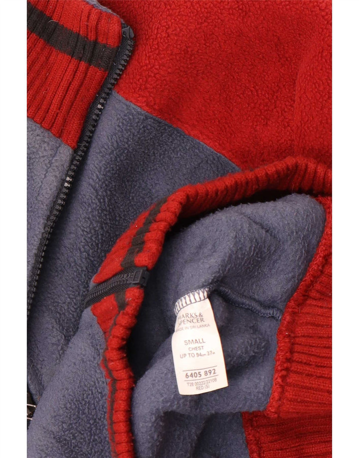 Jachetă fleece pentru bărbați Marks & Spencer UK 36 Small Blue Colorblock Poliester