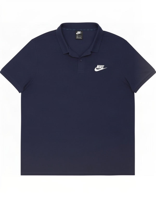 Tricou polo Nike pentru bărbați 2XL, bumbac bleumarin