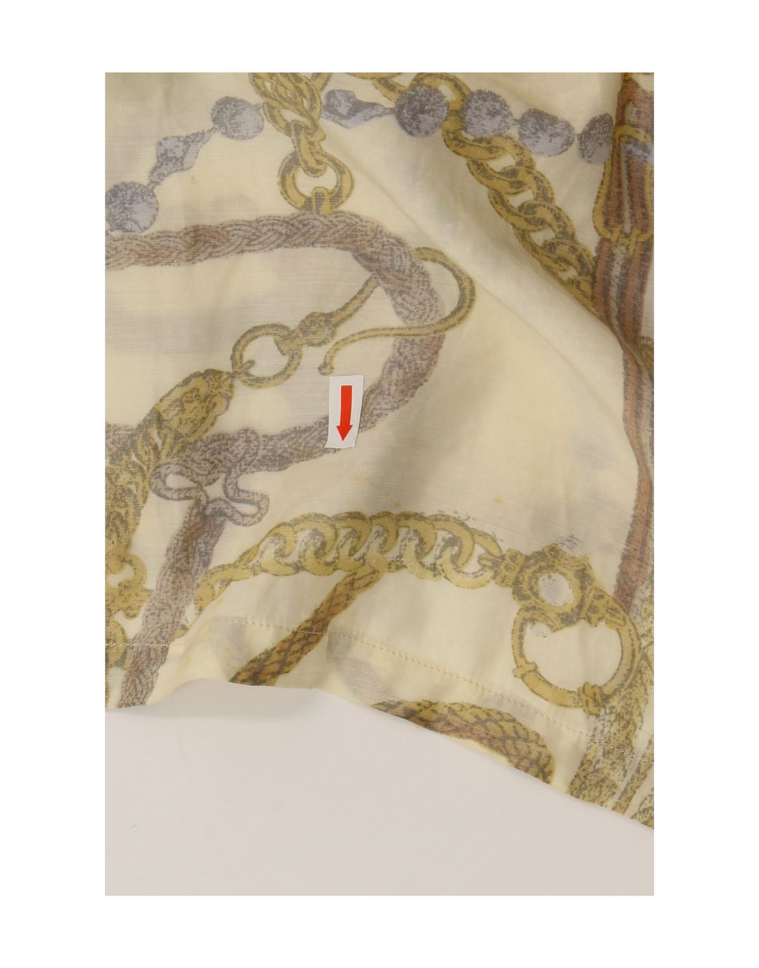 Bluză pentru femei VINTAGE cu model abstract, UK 16, mare, bej, acrilic