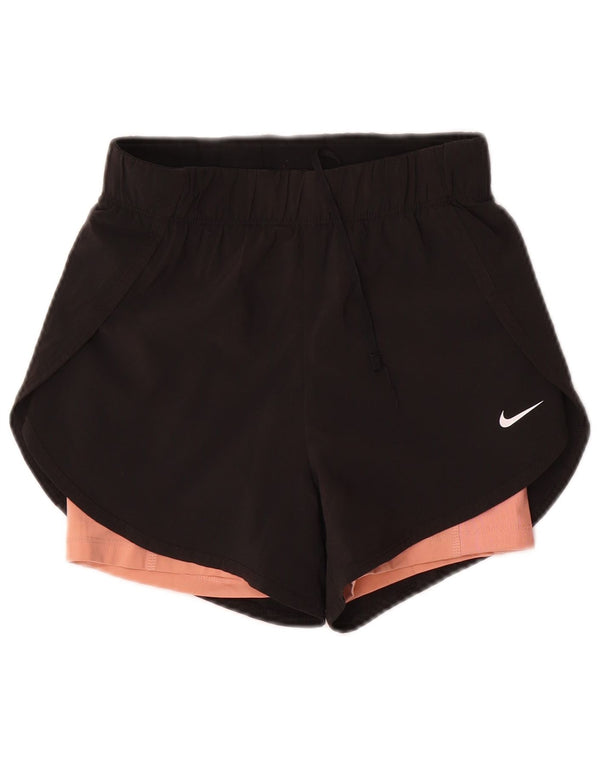 Pantaloni scurți sport Nike Dri Fit pentru femei UK 4 XS Poliester negru