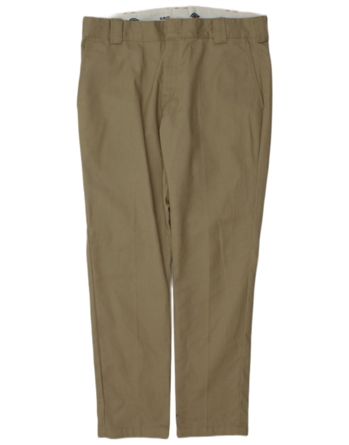Pantaloni chino slim pentru bărbați Dickies L34 L32 Kaki Poliester