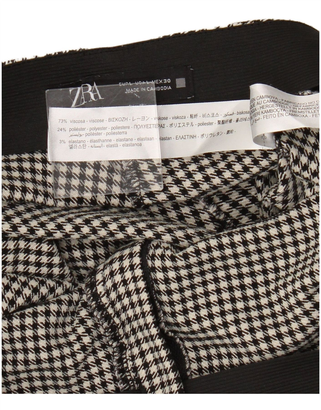 Pantaloni tăiați cu talie înaltă Zara pentru femei, mari L30 L25, picior de gală negru