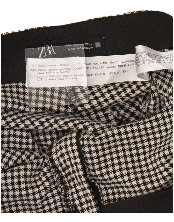 Pantaloni tăiați cu talie înaltă Zara pentru femei, mari L30 L25, picior de gală negru