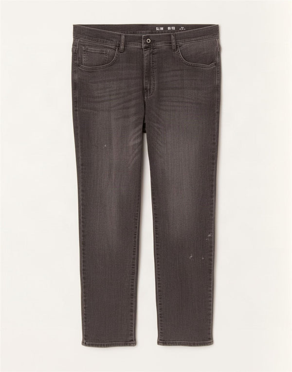 F&F Blugi pentru bărbați slim, învechiți, W38 L32, bumbac gri