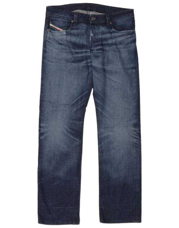 DIESEL Mens Straight Jeans W34 L32 Blue Cotton