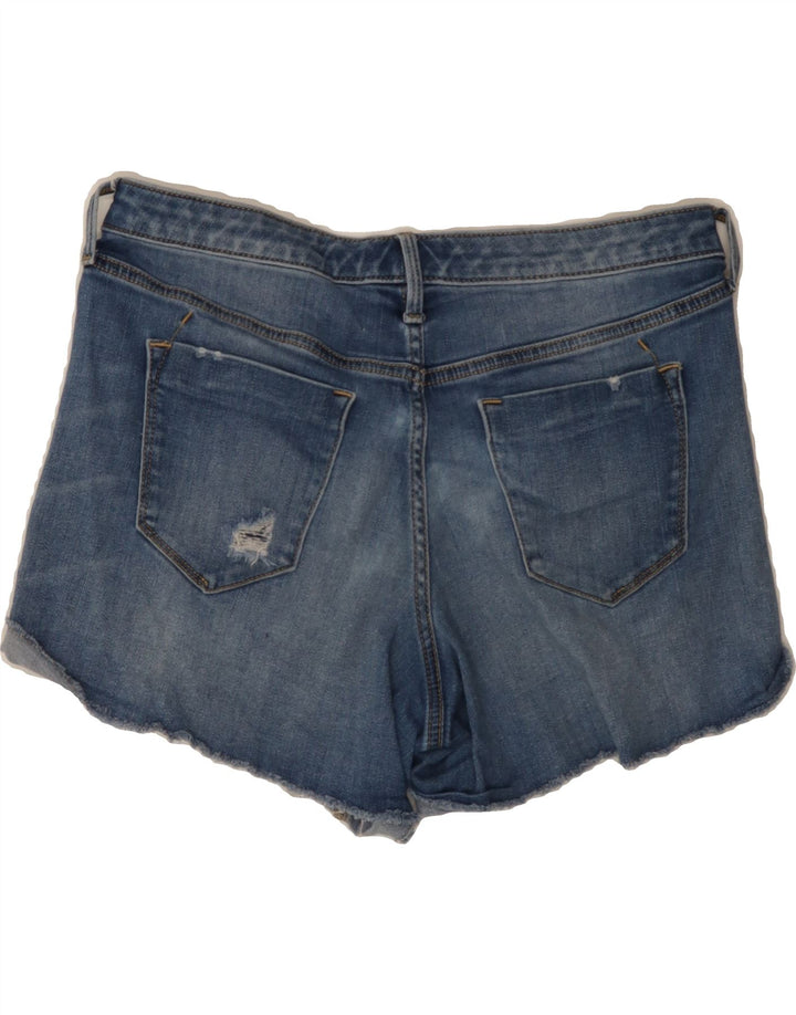 MOSSIMO Womens Distressed Mid Rise Denim Shorts US 8 Medium W34 Blue Vintage Mossimo and Second-Hand Mossimo from Messina Hembry 