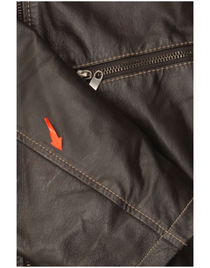 Jachetă din piele pentru bărbați KARTEL UK 38 din piele maro medie