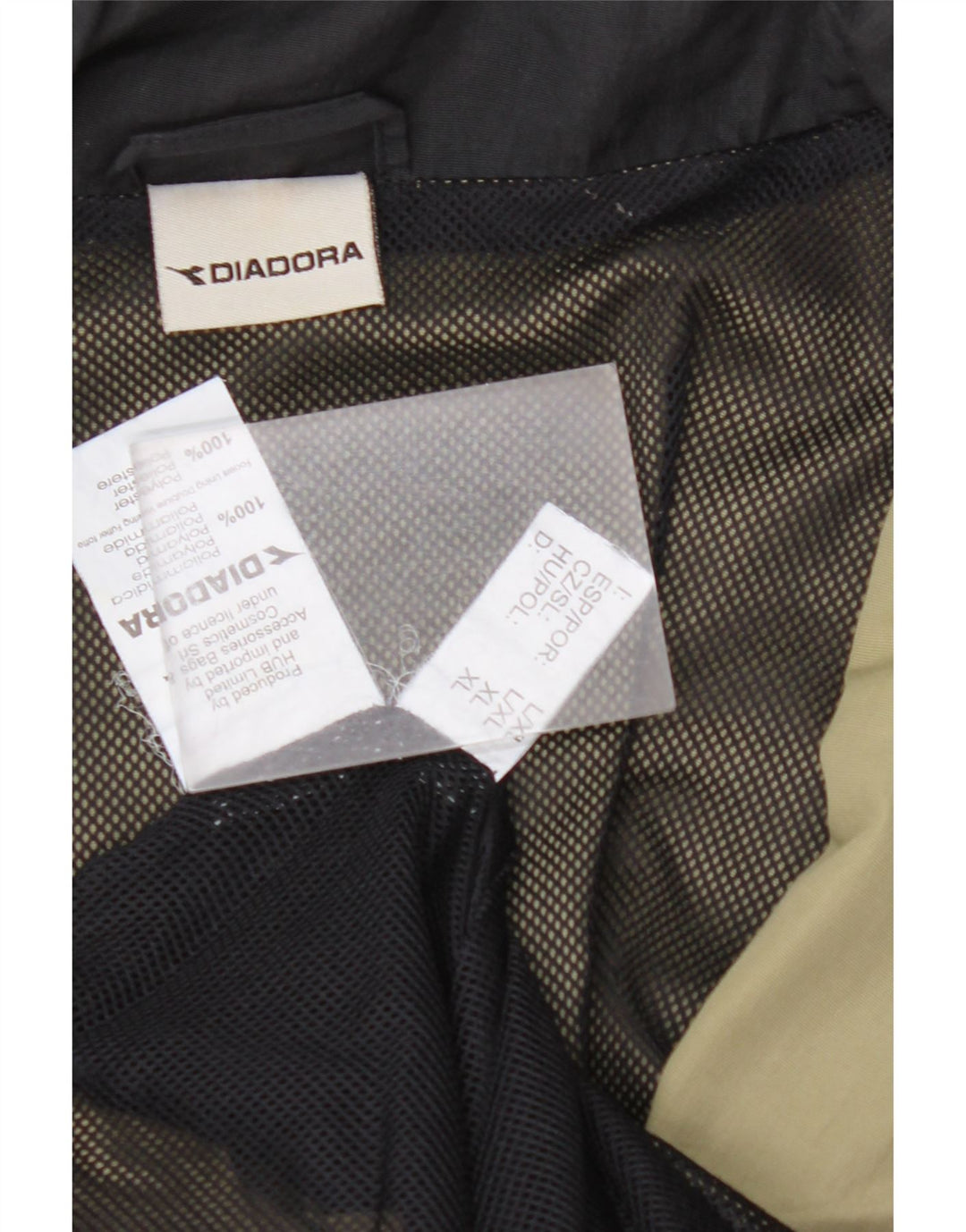 DIADORA Jachetă de ploaie cu glugă pentru bărbați UK 42 XL Kaki Poliamidă