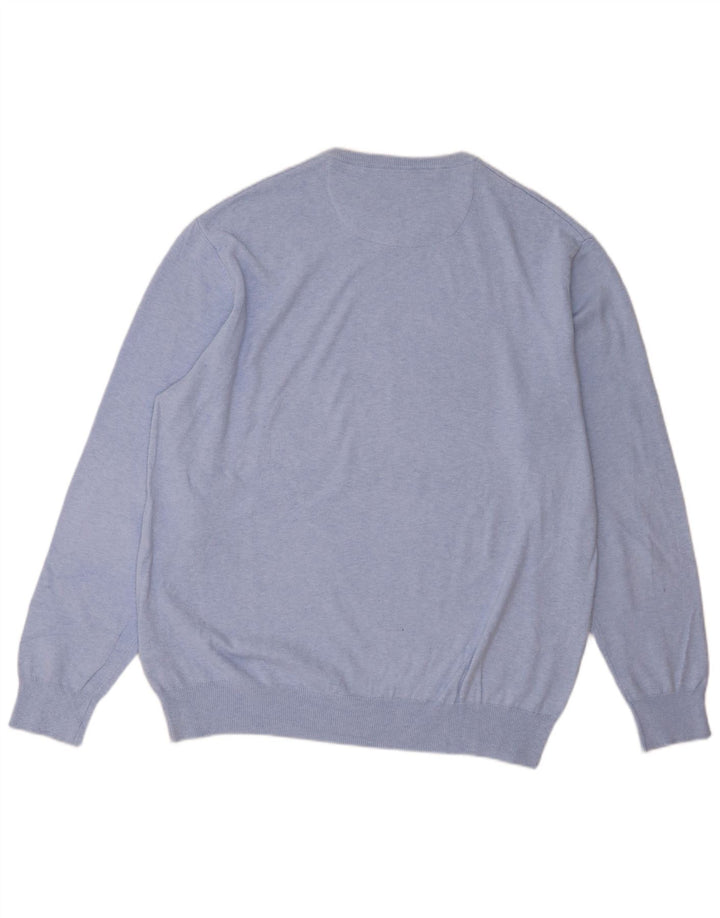 Pulover pentru bărbați Kappa cu gât roșu, bumbac albastru 2XL