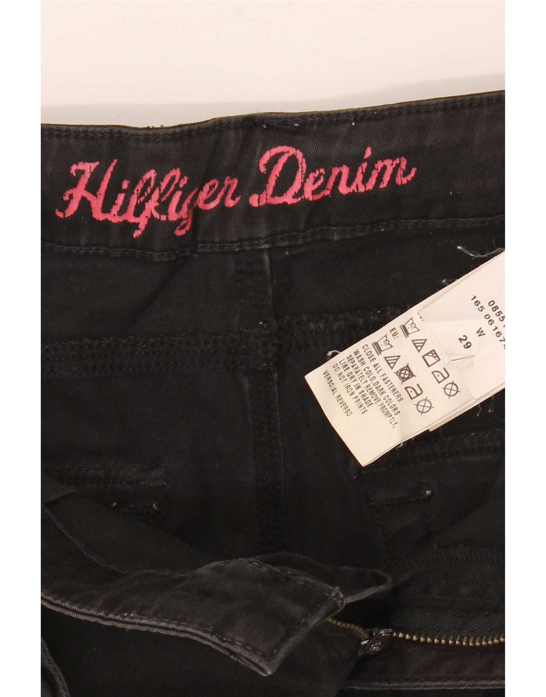 Pantaloni scurți chino pegged pentru femei Tommy Hilfiger W29 bumbac mediu negru