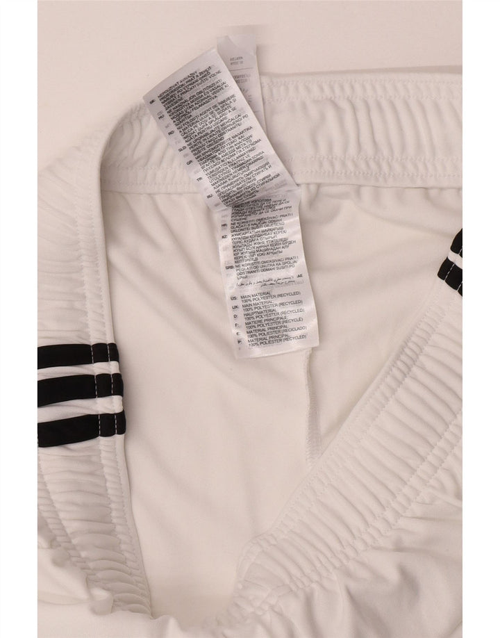 Pantaloni scurți sport pentru bărbați Adidas Manchester United, poliester alb mediu