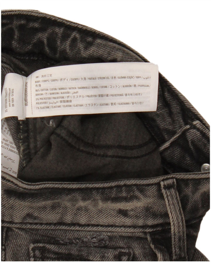 Blugi drepte cu talie înaltă pentru femei HOLLISTER L25 L27 bumbac negru