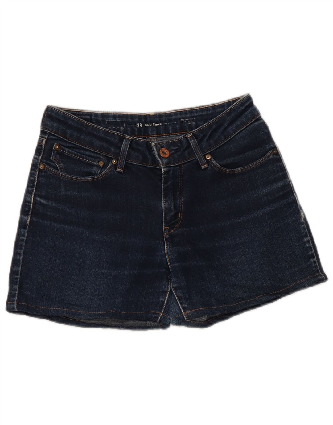 Pantaloni scurți Levi's Bold Curve Denim W28 Medium Bluemarin Bumbac