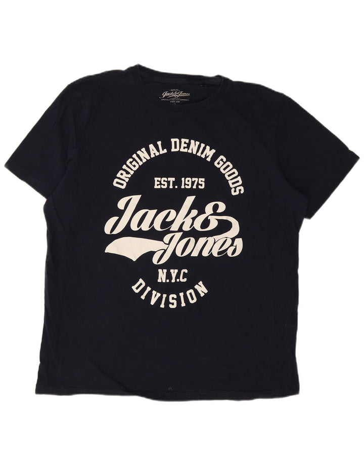 Tricou grafic Jack & Jones pentru bărbați Top 2XL bleumarin