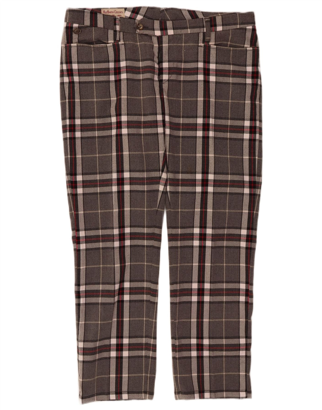 MARLBORO CLASSICS Pantaloni casual drepti pentru femei W34 L27 Gri Check