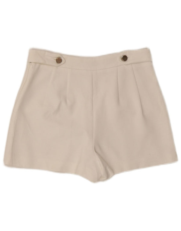 Zara Womens Trafaluc High Waist Hot Pants Small W26 White Polyester