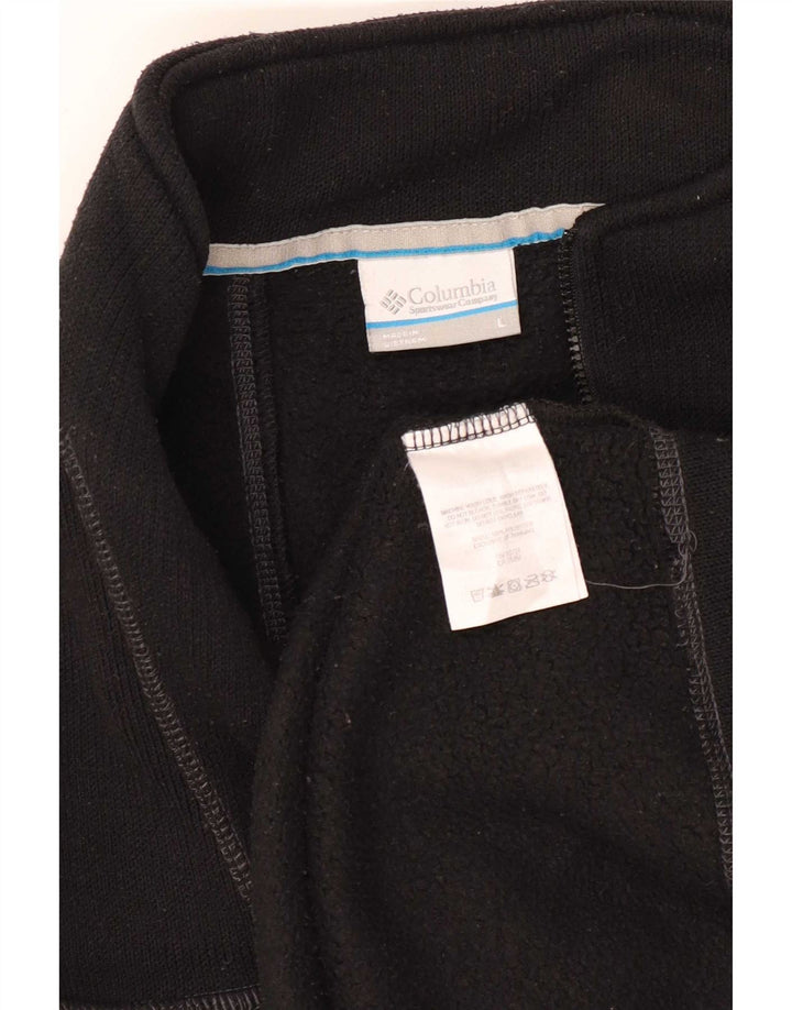 Pulover Columbia pentru bărbați, cu fermoar, cu gât, poliester mare, negru