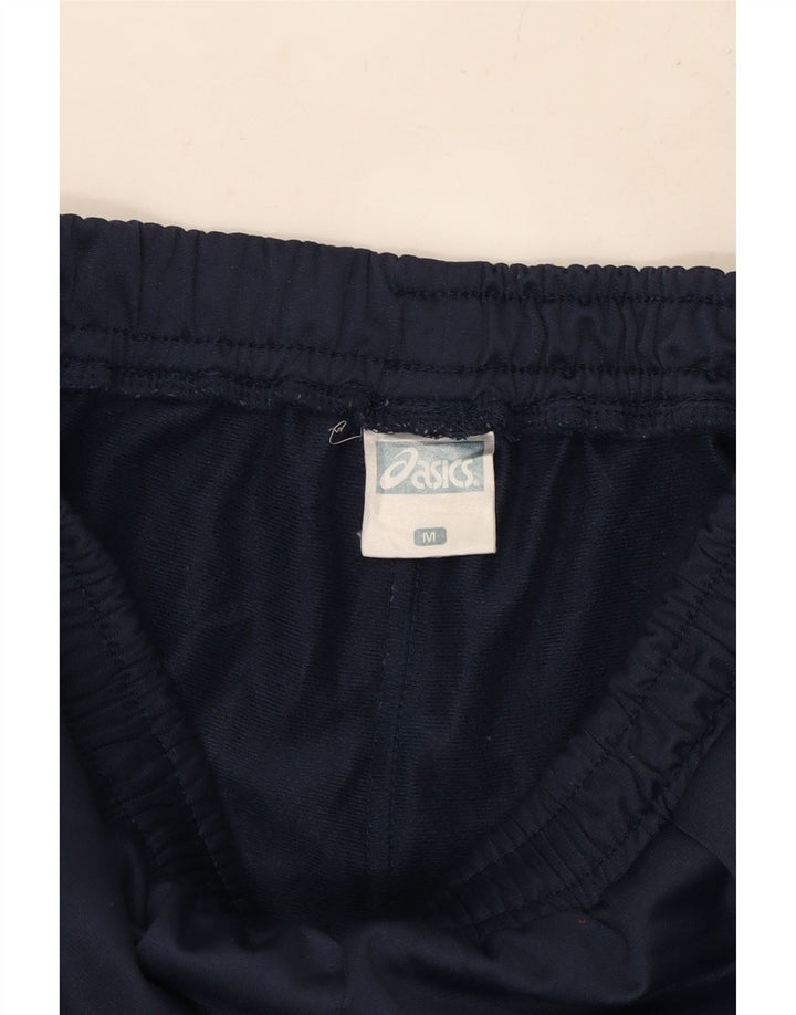 Pantaloni de trening grafic ASICS pentru bărbați, poliester mediu albastru bleumarin