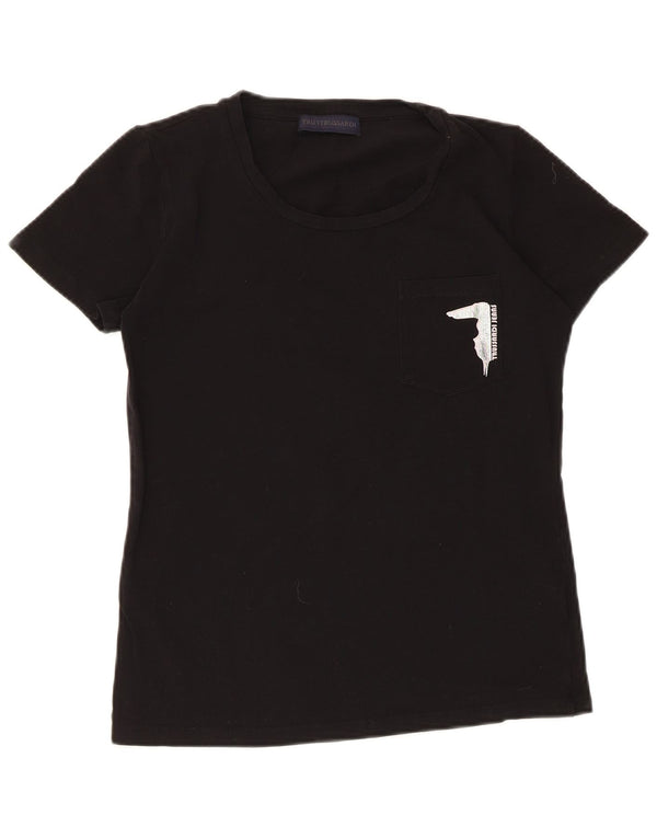 Tricou cu mânecă scurtă pentru femei Trussardi Top UK 12 Medium Negru