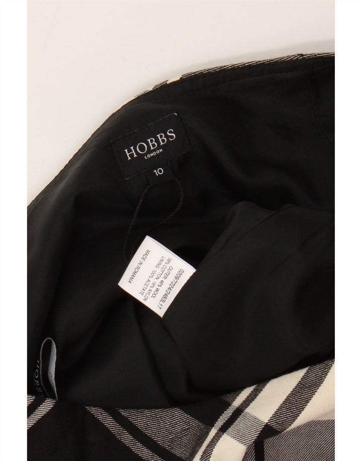 Fusta mini Hobbs pentru femei UK 10 Small W28 Grey Check Wool