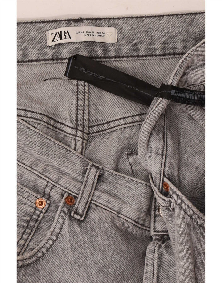 Blugi drepți pentru bărbați Zara EU 44 Large W34 L30 Bumbac gri