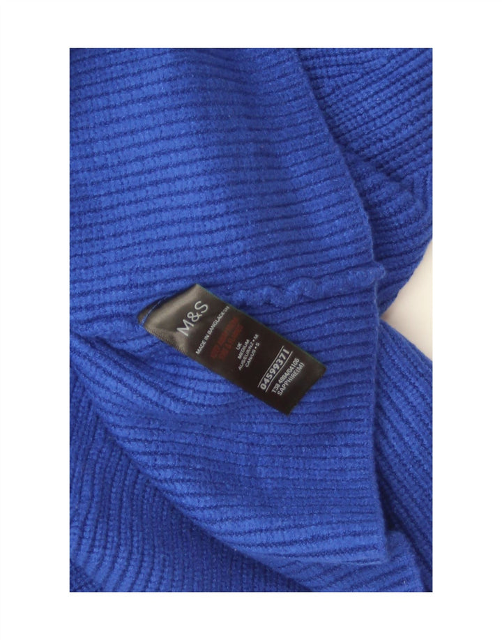 Pulover pentru femei Marks & Spencer cu gât rulat, viscoză albastră medie UK 14