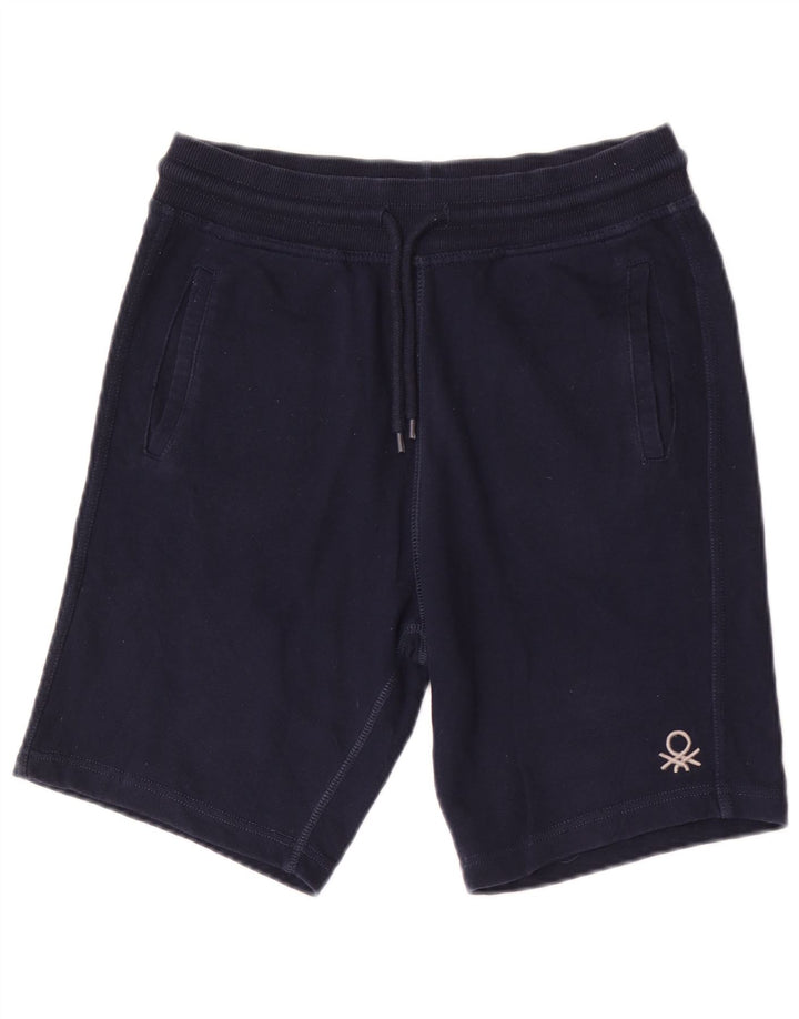 Pantaloni scurți de sport Benetton pentru bărbați, bumbac, albastru bleumarin mediu
