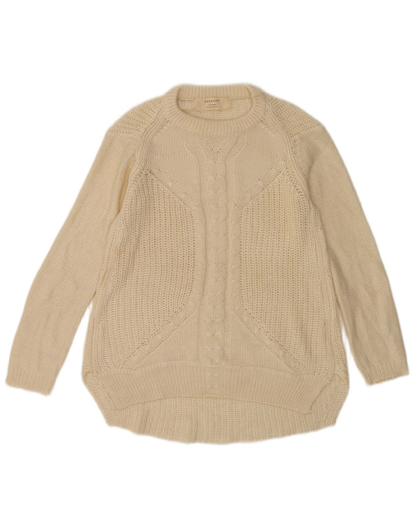 Pulover pentru femei Zara cu gât de barcă UK 10 Small Off White