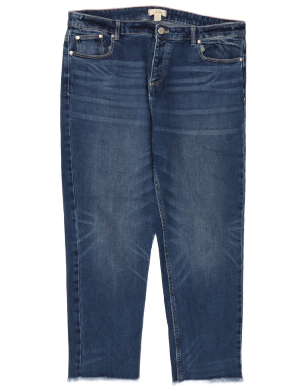 Joules Blugi slim cropped pentru femei UK 16 Large W36 L26 Blue Bumbac