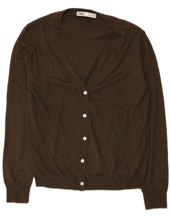 Pulover cardigan pentru femei Zara UK 12 Medium Khaki