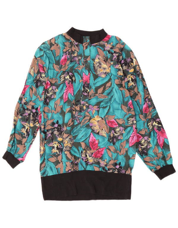 Bluză vintage cu mânecă lungă pentru femei Top IT 42 Medium Multicolor Floral