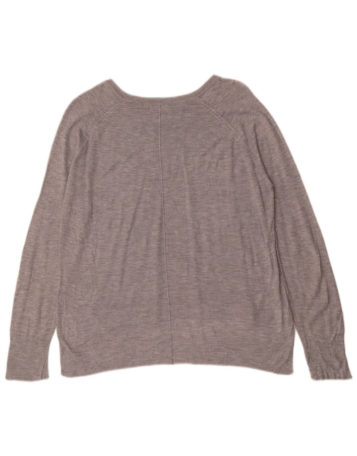 Pulover pentru femeie cu gât de barcă Zara UK 14, gri mediu