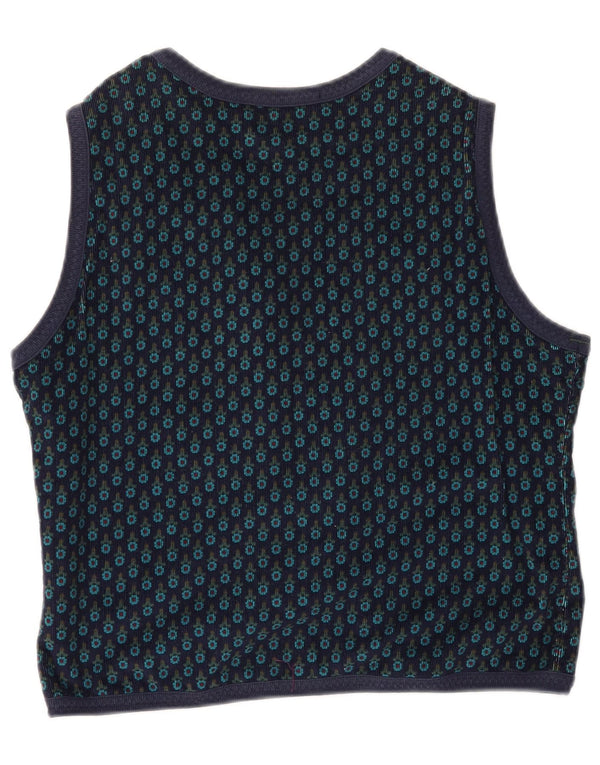 BEST COMPANY Top cardigan crop pentru femei UK 14 Medium Bleumarin Floral