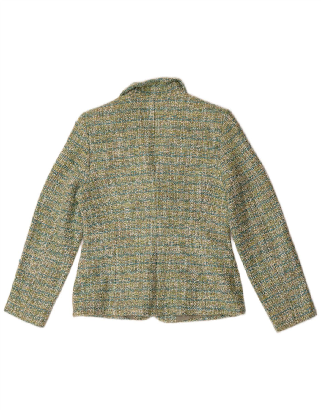 Jachetă vintage pentru femei cu 3 nasturi IT 40 Poliester cu carouri verzi mici