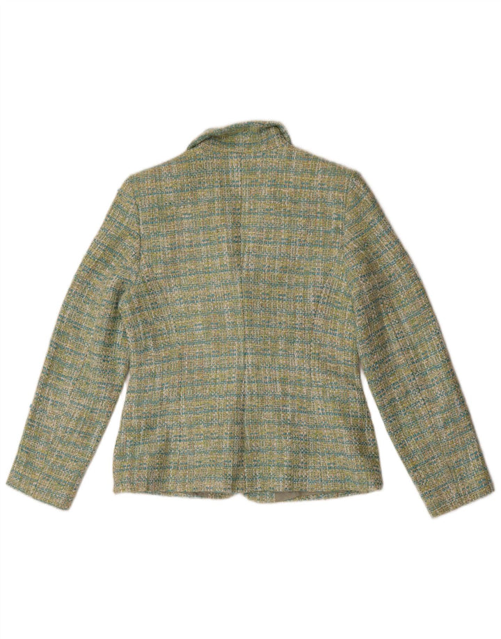 Jachetă vintage pentru femei cu 3 nasturi IT 40 Poliester cu carouri verzi mici