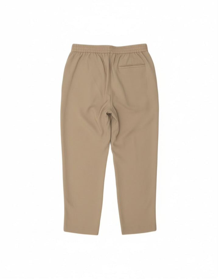 ZARA Womens Straight Cropped Trousers  Large W30 L25  Beige