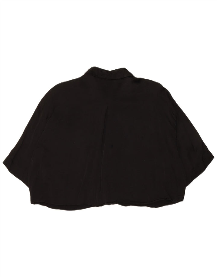 Bluză cămașă cu mâneci 3/4 supradimensionate pentru femei Zara UK 14 Medium Negru