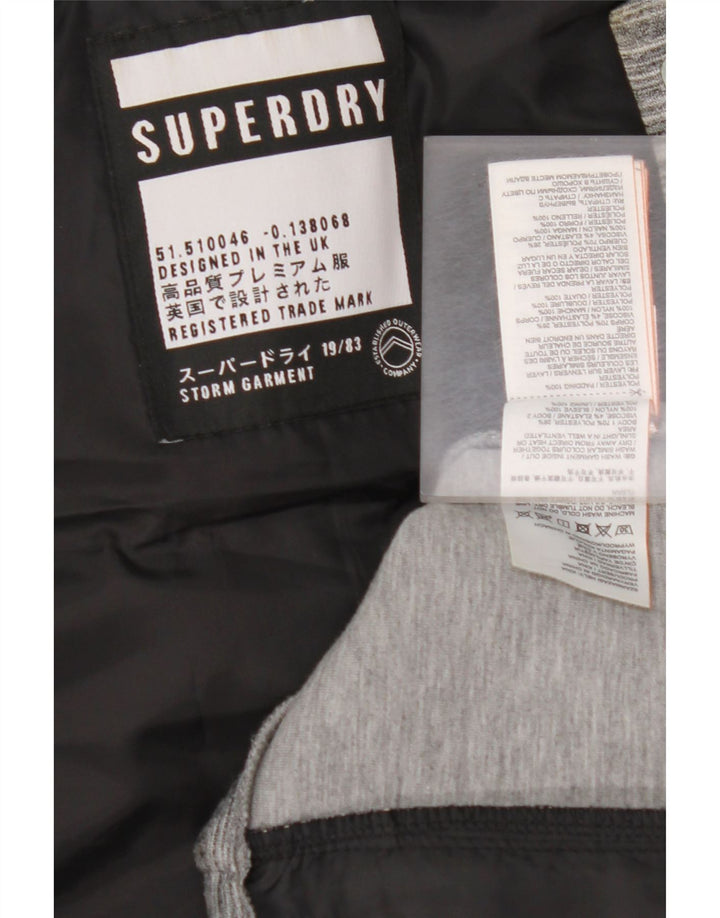 SUPERDRY Jachetă căptușită cu glugă pentru femei UK 12 Medium Gri Colorblock