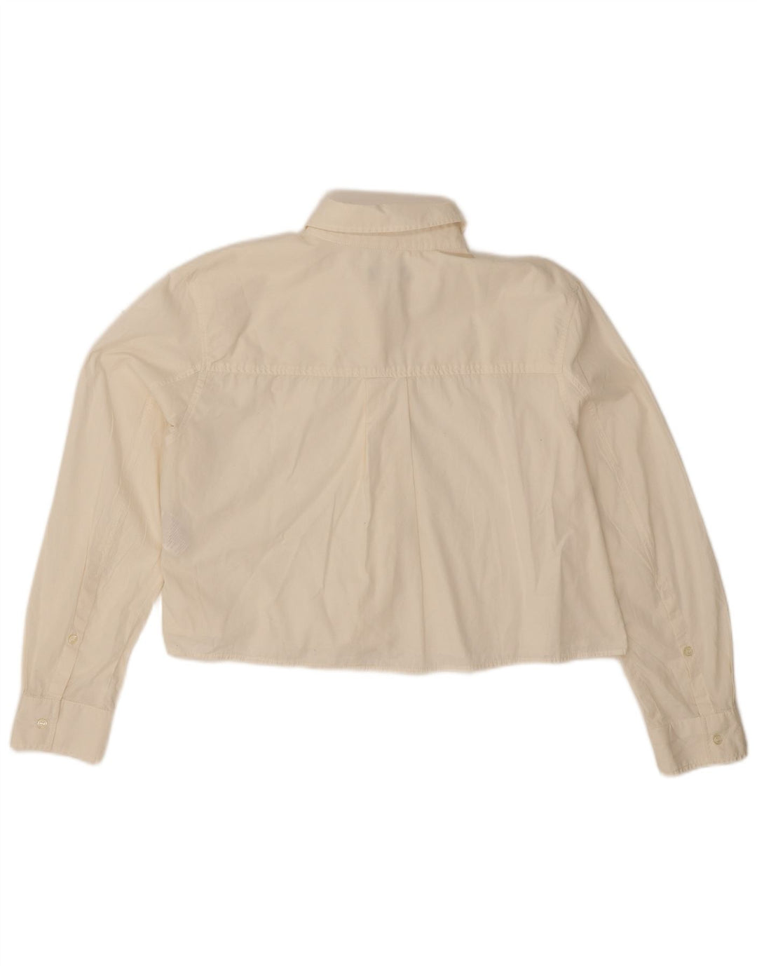 Cămașă Oversized Crop Benetton pentru femei UK 14 Medium Beige Bumbac
