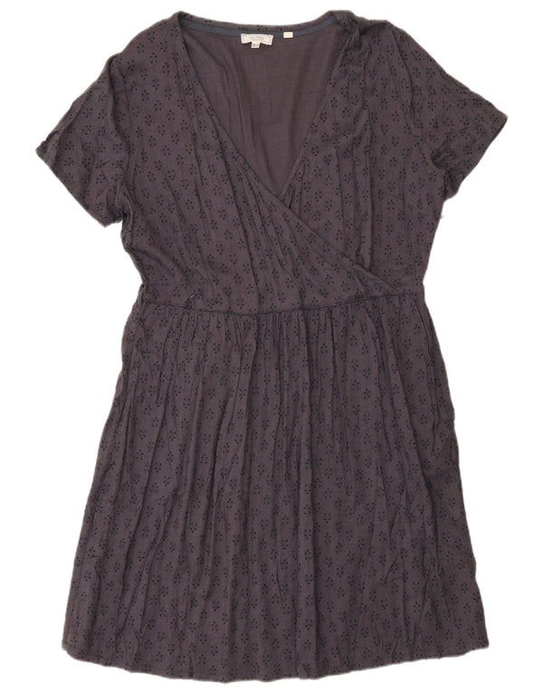 Fat Face Femei A-Line Rochie UK 12 Medium Purple Geometric Viscose