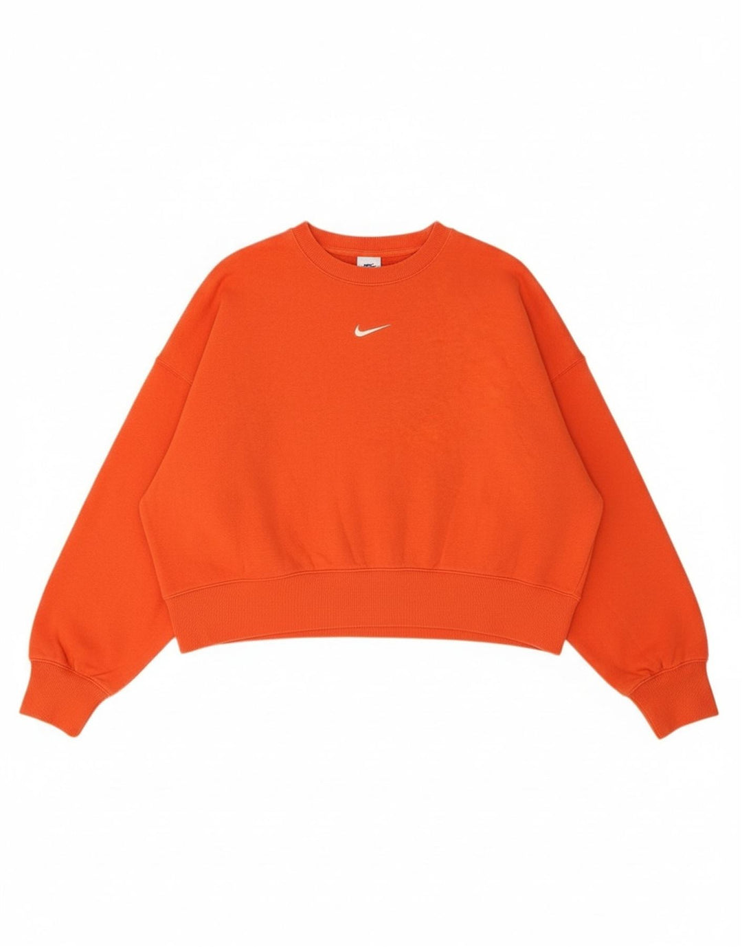 Pulover oversized pentru femei Nike Crop, UK 14, bumbac roșu mediu