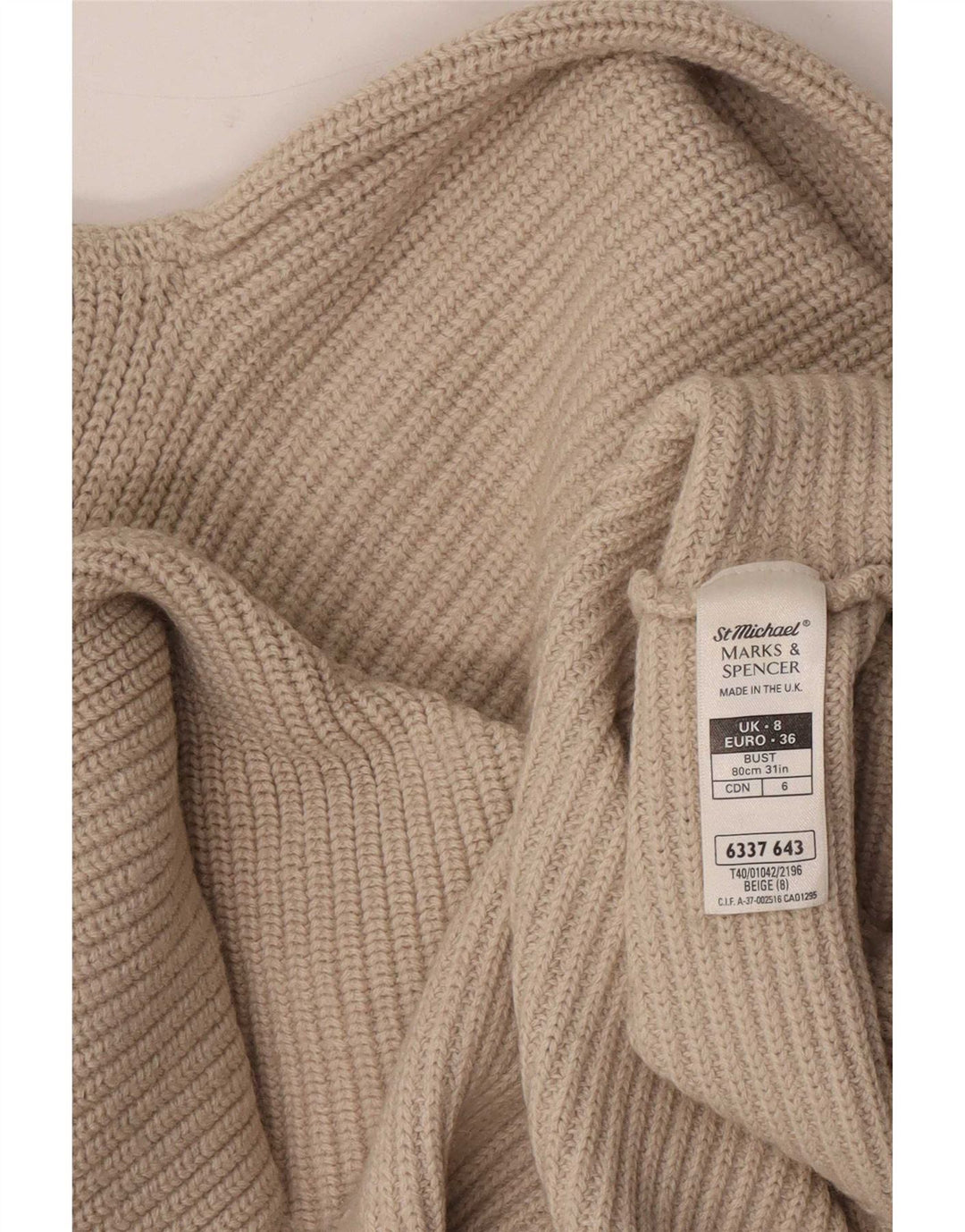 Pulover cu gât țestoasă pentru femei Marks & Spencer UK 8 Mic Bej