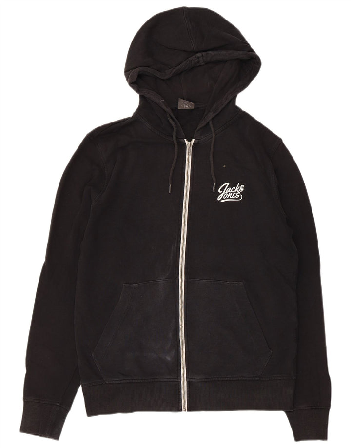 Pulover Jack & Jones pentru bărbați, cu fermoar, bumbac mediu negru